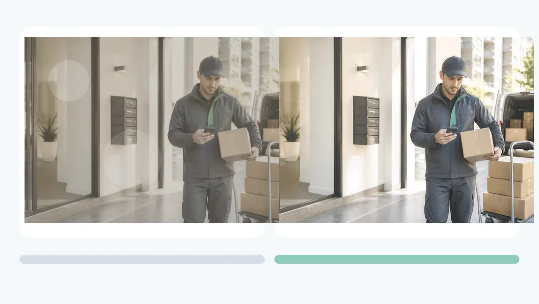 Vorher-Nachher Servicebild für Express- und Kurierservice